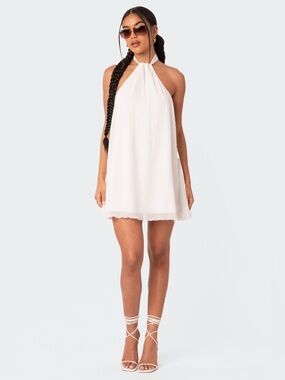 EDIKTED Palma Open Back Halter Mini Dress